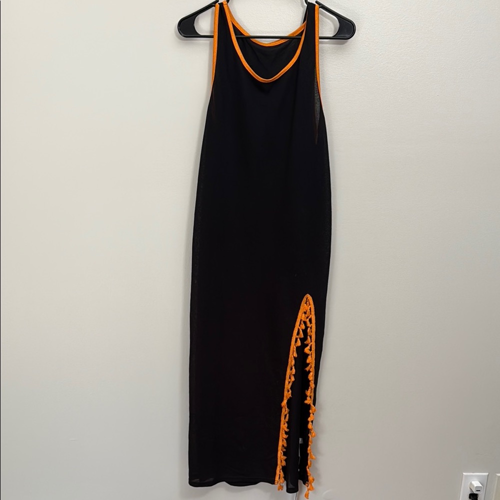 Black and Orange Swim Coverup